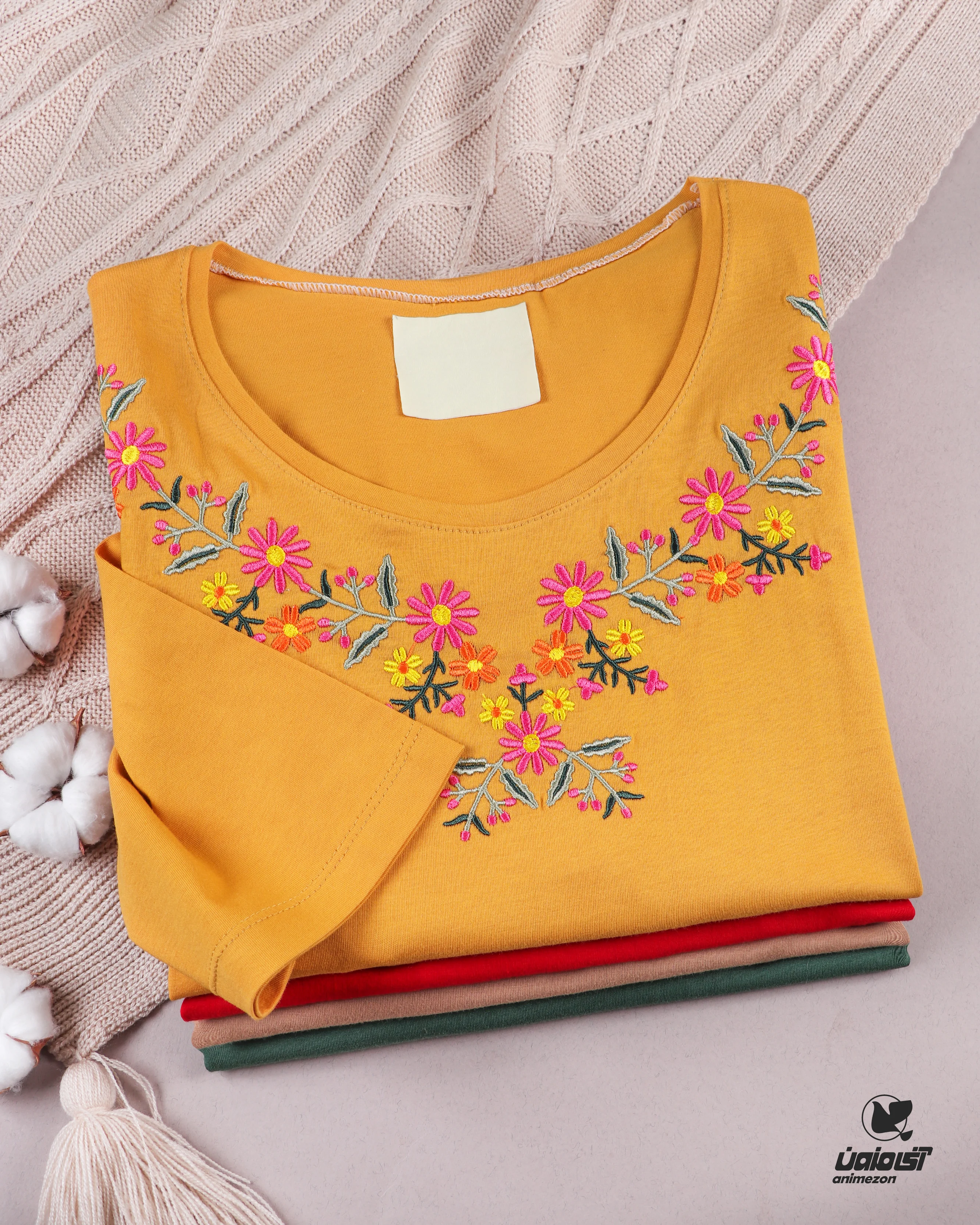 تیشرت بالا تنه گلدوزی ترمه