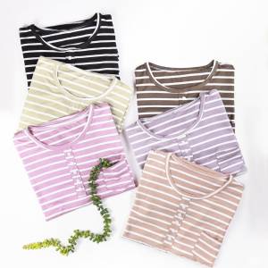 تیشرت دکمه دار راه راه