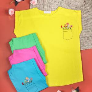 تیشرت جیب گلدوزی