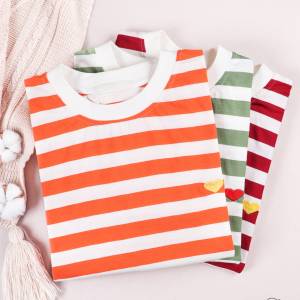 تیشرت راه راه گلدوزی قلب